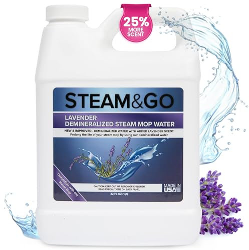 Steam and Go Lavender Scented Demineralised Floor Cleaner Multi-Surface Compatible with Any Steam Mop (32 oz)