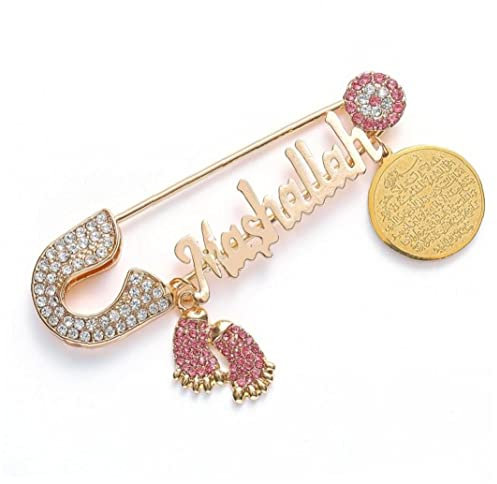 Ruluti Brosche Koran Ayatul Kurssi Mashallah Türkisch Evil Eye Edelstahl Brosche Für Baby/Kind/Mädchen/Jungen