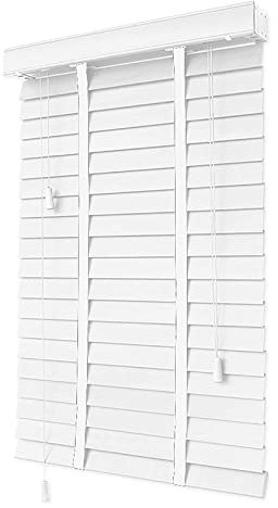 Jalousette Holz Weiß,50mm Lamellen,Horizontale Jalousien,Für Fenster,Jalousie Aus Echtholz Innen Außen,Sonnenschutz/Sichtschutz Jalousetten,Leicht Anzubringende Vorhänge,W×H-120x200cm/47x78.5in