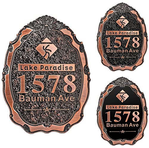 COQOFA Panneau d'adresse personnalisé pour maison, porte, mur extérieur, bâtiment, unité, villa, manoir, institution