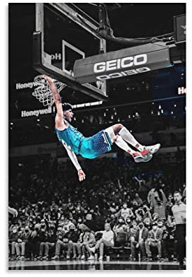 TUOAN Lamelo Ball Dunk Poster Poster Kunstdruck Wand Foto Farbe Poster Hängendes Bild Familie Dekor 50 x 75 cm