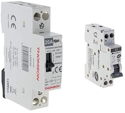Thomson Contacteur journuit 25A NF & Zenitech-Disjoncteur PH/N - 2A NF pour cumulus et chauffe-eau - Zenitech
