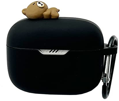 Cartoon Kawaii Case for JBL Tune 130NC TWS Earbuds, Seadream Portable 3D Animal Cartoon Scratch Shock Resistant Protective Cover with Keychain(Bear)