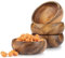 Cintika Set mit 4 runden Akazien-Kalebassenschalen – 10,2 cm handgefertigtes Holzschüssel-Set für Nüsse, kleine Snacks, Soßen und Dips