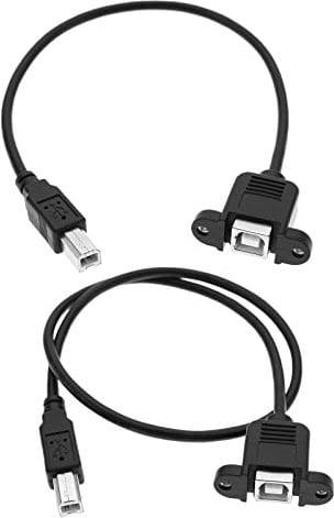 2Pcs USB 2.0 B Male to B Female Cable USB 2.0 USB B Male to USB B Female Panel Mount Extension Cable Accessories for Modems Printers Scanners