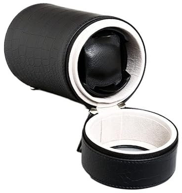 Remontoir de montre for montres automatiques - Boîte de voyage à support unique à piles - Moteur silencieux, modes de rotation, fenêtre en acrylique - Boîtier à remontage mécanique for hommes et femme