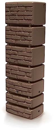 Regentonne eckig Regenwassertank Colonna 350 Liter braun aus UV- und witterungsbeständigem Material. Frostsichere Regenwassertonne Regenfass mit Zwei 3/4 Zoll Gewinde