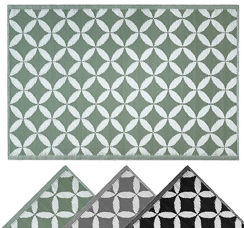 Primaflor Outdoor-Teppich - Kreta, Mint-Grün, 160x230cm,Wetterfester, Wasserabweisender, UV-Beständiger Teppich für Innen und Außen, Balkon und Terrasse