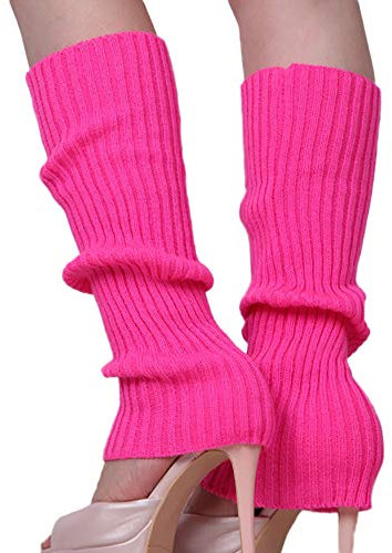 Sexy Damen Bein Stulpen Neon Strümpfe für 80er Jahre 80s Party Fasching Karneval Tanzen Aerobic Kostüm Accessoires - Farbe wählbar