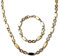ayados Plattenkette Set Edelstahl 60cm 4mm bis 10,5mm Cuban Halskette + Armband Platten Kette (6mm x 60cm, Gold)
