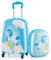 GOPLUS Kinderkoffer mit Rucksack, Kids Trolley, Kindergepäck mit Rollen, Reisekoffer mit Teleskopgriff, Hartschalenkoffer für Kinder, Kindertrolley Farbwahl (Blau Einhorn, 12+16)