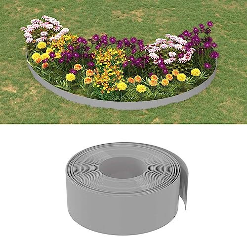 Garteneinfassung 4 Stück grau 10m 20cm Polyethylen