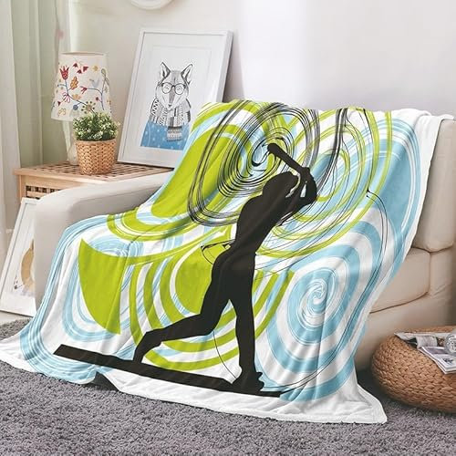 EHOMERY Kuscheldecke Natur Decke Personalisiert New York Kuscheldecke Weiche Decke Klein Baseballspieler Herbst-Decke Dekorative Weiche Kuscheldecken Grün 100x70cm