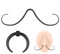 ZS 16G 14G Schnurrbart Septum Ringe, Edelstahl Buffalo Horseshoe Nasen Septum Ringe, Septum Schnurrbart Aufhänger Piercing Schmuck (14g,Schwarz)