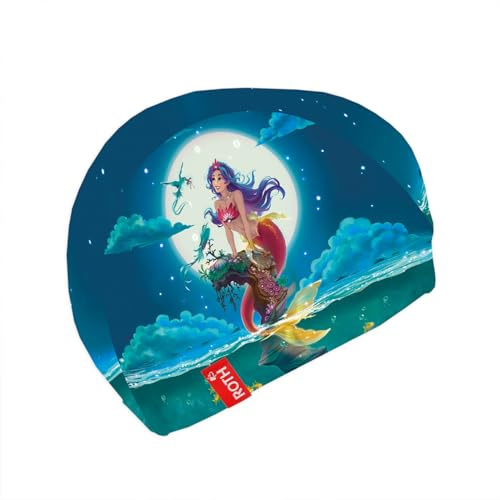 ROTH Kinder-Badekappe, 21x19 cm, 82% Polyester, 18% Elasthan, Meerjungfrau
