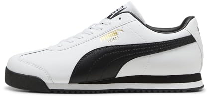 PUMA Men's Roma Sneakers, 24 White-black-team Gold, 10.5