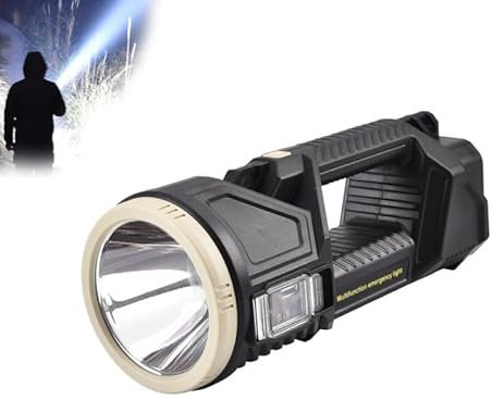 Mciluyaiio Nuevo foco alemán de 1000000 lúmenes, resistente al agua, reflector grande de mano, linterna de foco súper brillante, mini linterna LED multifuncional súper fuerte (M)