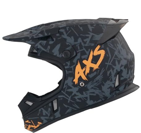 Woljay Motocross Dirt Bike Helmet Off-Road Street BMX MX Full Face Helmets for Unisex-Adult Youth Kids DOT (L,Orange AXS)