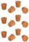 Tradineur - Pack de 12 tapones cónicos de corcho para botellas, garrafas, botes, frascos, bar, restaurante, vino, aceite - 30 x 23 x 28 mm