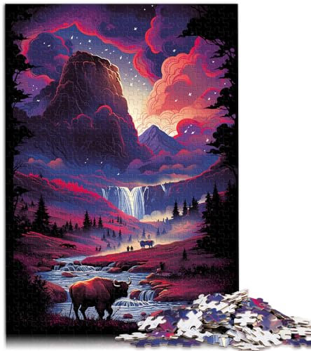 Puzzle für den Yellowstone-Nationalpark in den USA. Puzzle für Erwachsene, 1000-teiliges Holzpuzzle, Geburtstagsgeschenk, Geschenke für oder, Wandkunst, 1000 Teile (50 x 75 cm)
