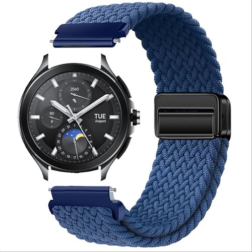 GIOPUEY Correas Compatible con Xiaomi Watch 2 Pro, Correa Tejida de Nailon Suave [Unisexo] [Transpirable] - Blue