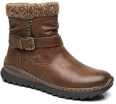 IVACHY Women Warm Lining Ankle Boots - Cozy insulated winter boots- Zip closure - UK ladies size 3 to 7.5
