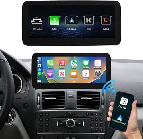 Road Top 12,3 pollici auto touchscreen Senza fili CarPlay Android Auto per Mecedes Benz Classe C W204 2008-2010 anno con NTG4.0 sistema, supporto di navigazione, Mirrorlink
