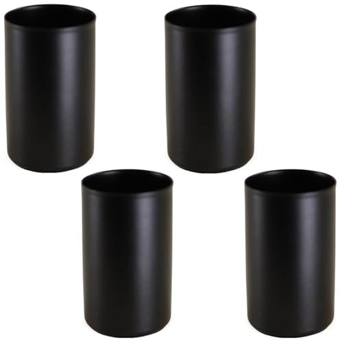 4er Set Kerzenhalter magnetisch aus Metall - Moderne, minimalistische Stabkerzenhalter für DIY Adventskranz Schwarz matt, Ø 2,3 x 4 cm - Kerzenleuchter für Stabkerzen, Kerzenständer als Tischdeko