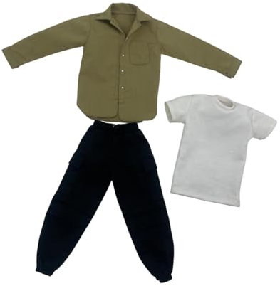 Fenteer 3 x 1/6 männliche Kleidung, Anzug, Puppenkleidung, Kinder, Geschenke, Dekoration, Anzieh-Outfit, Kostüm für 12-Zoll-Actionfiguren, Beige