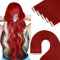 YoungSee Red Human Hair Tape in Extensions Red Tape Hair Extensions Real Human Hair for Cosplay Colored Hair 14In 25G 10Pcs Easy to Wear