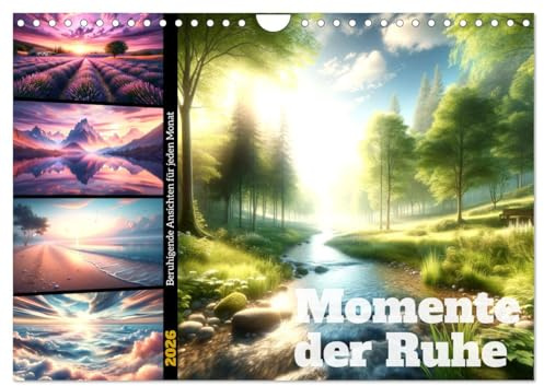 Momente der Ruhe - Beruhigende Ansichten für jeden Monat (Wandkalender 2026 DIN A4 quer), CALVENDO Monatskalender: Zwölf Landschaften, die zum Innehalten einladen (CALVENDO Natur)