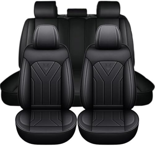 Chifeng Universal-Leder-Sitzbezüge Für Vw - Wasserabweisend, Kratzfest, Leicht Zu Reinigen, Ideal Für Lange Fahrten Und Familien, Perfekt Für Hundehalter Und Pendler (Schwarz,Golf vii)