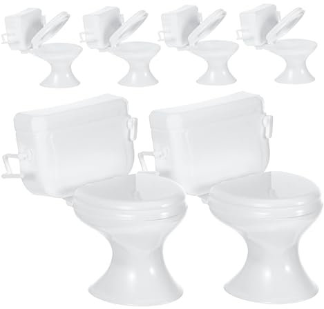 TOYANDONA 6stücke Miniatur Toiletten Für Puppenhaus Aus Robustem Kunststoff Für DIY Dollhouse Und Landschaftsdekoration Für Rollenspiel Und Kreative Modelle