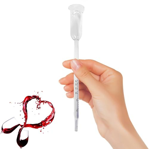 Alkoholmeter, Vinometer für Wein Alkohol Bestimmen 0 bis 25 Alkoholgehalt Alkoholprozent Glas Vinometer zur Präzisen Messung des Alkoholgehalts
