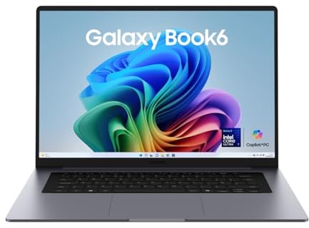 Samsung Galaxy Book6 16 Zoll – AI Laptop, Intel Core Ultra 7 Prozessor 355, 16 GB RAM, 512 GB Speicherplatz, Anti-Glare, Galaxy AI, Copilot+ PC, Gray, 3 Jahre Herstellergarantie [Exklusiv bei Amazon]