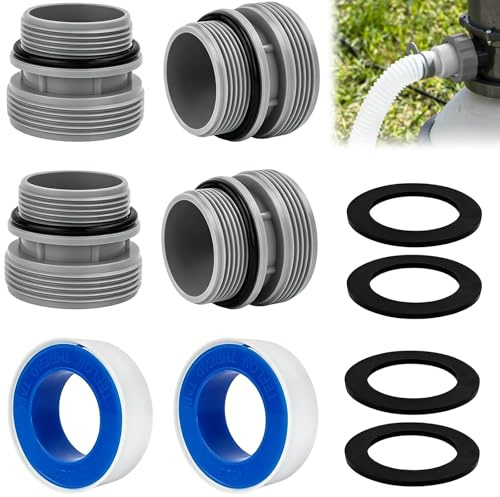 4560 Pool Adapter, 4 Stück Poolschlauch Adapter Set für intex adapter | Poolpumpe Schlauchadapter Pool mit Dichtung, für 40 mm auf 1 1/2 Zoll Schlauch, Umrüstsatz für Intex Coleman Filterpumpen