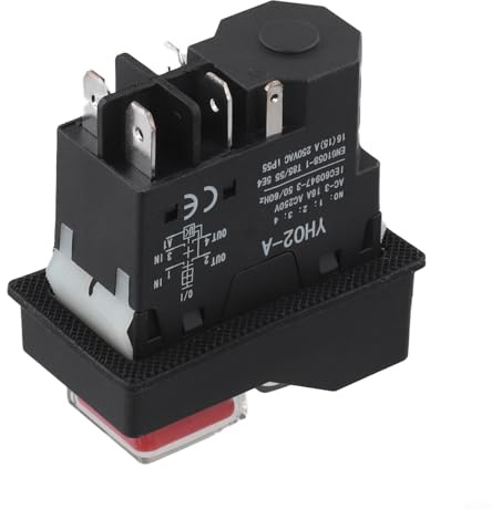 Interrupteur à bouton-poussoir électromagnétique AC250 V 4 broches 5 broches IP55 pour usage industriel extérieur Isolation double pôle Compatibilité KJD17 KLD28 (5)