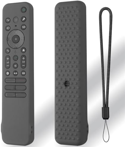 Custodia protettiva per telecomando Sony RMF-TX810U/RMF-TX811U/RMF-TX910U, in morbido silicone, antiurto, antiscivolo, con cordino (grigio scuro)