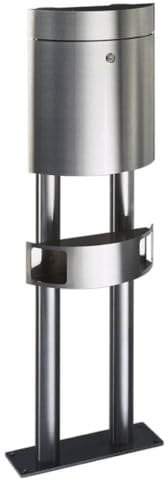 Albert 690765 Briefkasten, 38 x 17,5 x 110 cm, Edelstahl, silber