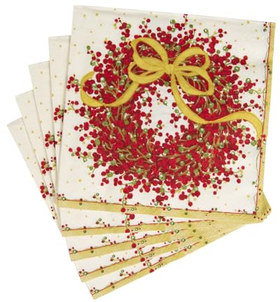 Caspari 16.5cm Pepperberry Lunch Napkin, Pack of 20