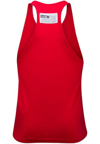 Gorilla Wear Classic Fitness Tank Top - rot - Bodybuilding Sport Freizeit mit Logo Aufdruck leicht und bequem für optimale Bewegung aus Baumwolle, 3XL