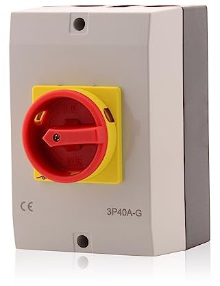 Intratec Hauptschalter Gehäuse, 40 A, 3-polig – Aufputz Steuerschalter, Komplettlösung für Innen- und Außenbereich, Lasttrennschalter IP65, 175 x 115 x 135 mm