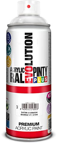 Pintura acrílica en aerosol barniz satinado PINTYPLUS EVOLUTION 400 ml S199