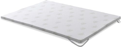 SEASONS Viskoelastische Matratzenauflage, 6 cm, Aloe Vera und rutschfestes Netz, weiß, 150 x 190 cm