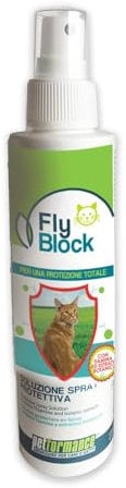 Flyblock - Solución de Spray para Gato - para la protección del Manto - Origen Vegetal con Vitamina B - Botella de 150 ml