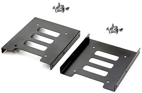 Pasow 2 Pack 2.5 to 3.5 SSD HDD Hard Disk Drive Bays Holder Metal Mounting Bracket Adapter for PC (Bracket)