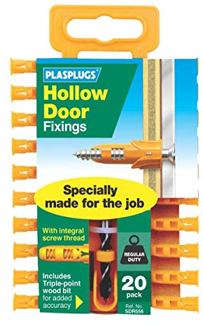Plasplugs Hollow Door Fixings Yellow 3.5mm 20 Pack