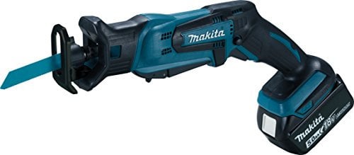 Makita DJR183RT1J Reciprosäge 18 V / 5,0 Ah, 1 Akku und Ladegerät im MAKPAC, Schwarz, Blau