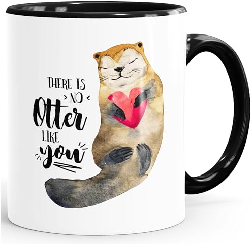 MoonWorks Kaffee-Tasse There is no otter like you Liebe Spruch Geschenk-Tasse Love Quote lustig verliebt Freund Freundin Schwarz unisize
