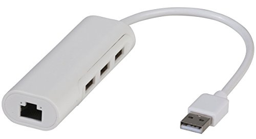 USB 2.0 to Ethernet Adaptor with 3-Port USB Hub